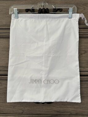 Jimmy Choo White Drawstring Logo Dust Bag